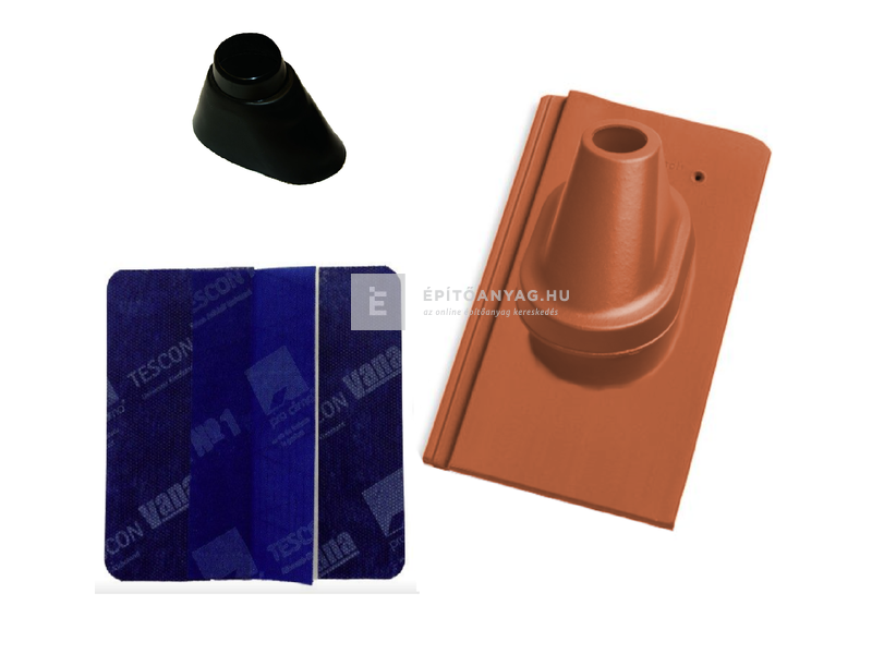 Tondach Kékes/Pilis egyenesvágású antennakivezető szett Natur téglavörös