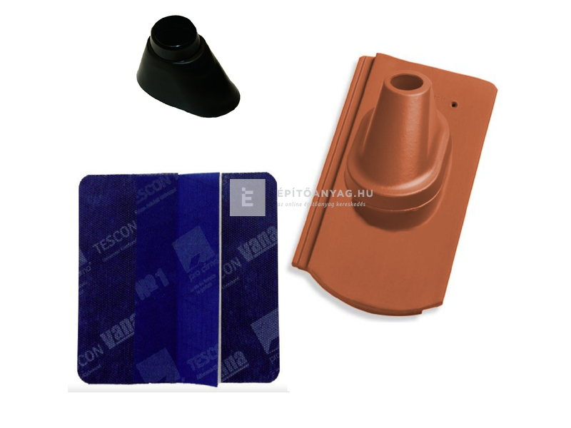 Tondach Kékes/Pilis ívesvágású antennakivezető szett Natur téglavörös