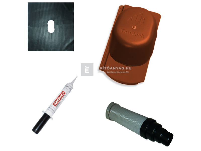 Tondach Kékes/Kékes Plus/ Pilis Ívesvágású Csatornaszellőző szett piros