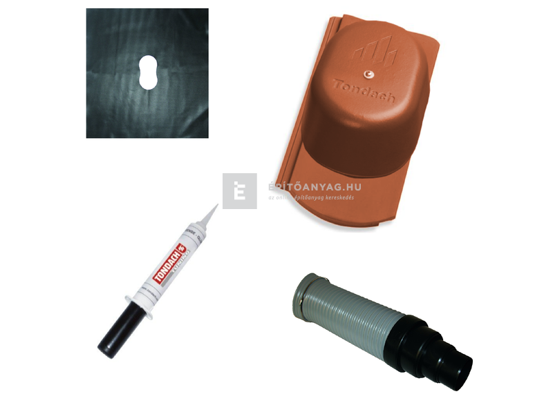 Tondach Kékes/Pilis/Pilis Max ívesvágású csatornaszellőző szett Naur téglavörös