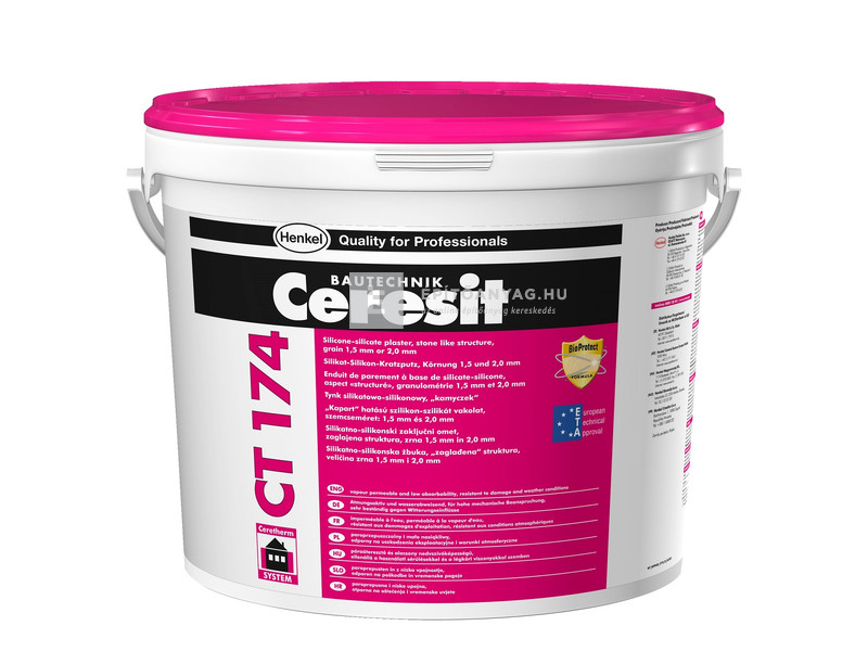 Henkel Ceresit CT 174 Szilikon-szilikát vékonyvakolat,kapart 1,5 mm fehér 25 kg