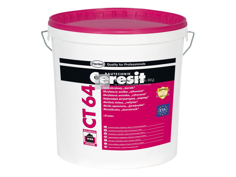 Henkel Ceresit CT 64 Akril vékonyvakolat dörzsölt 2 mm fehér 25 kg