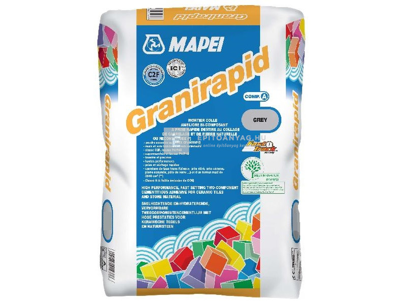 Mapei Granirapid gyorskötő ragasztóhabarcs C2F S1, A komponens szürke 25 kg