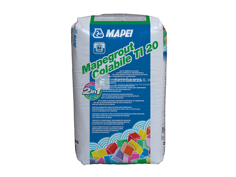 Mapei Mapegrout Colabile TI 20 acélszál-erősítésű betonjavító habarcs 25 kg