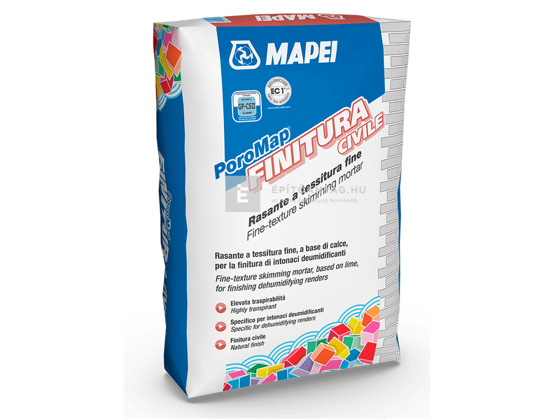 Mapei Poromap Finitura páraáteresztő simítóhabarcs 25 kg
