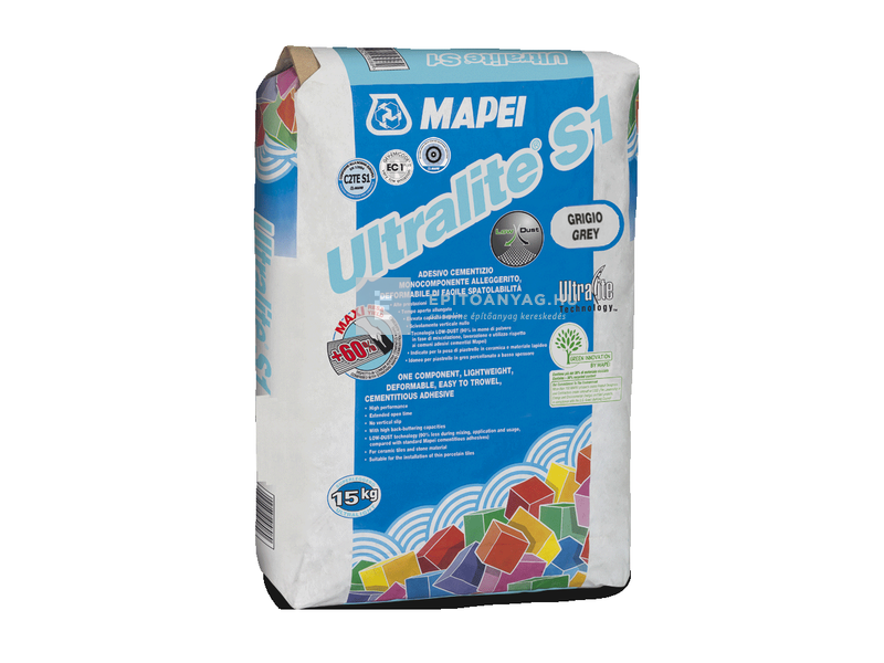 Mapei Ultralite kerámiaburkolat ragasztó S1 szürke 15 kg
