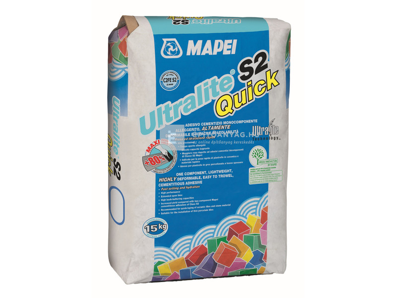 Mapei Ultralite S2 Quick kerámiaburkolat-ragasztó C2FE S2 szürke 15 kg