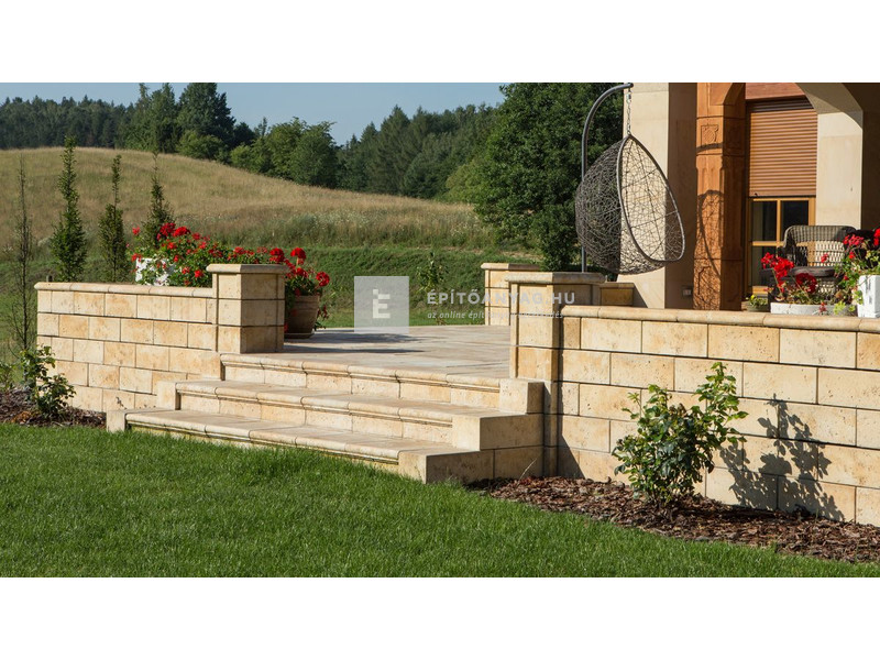 Semmelrock Bradstone Travero Sarok lépcsőelem homokkő melírozott 35x35x15 cm
