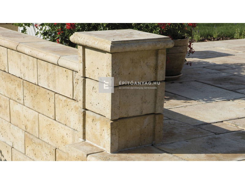 Semmelrock Bradstone Travero Kerítéselem félkő homokkő melírozott 20x20x15 cm