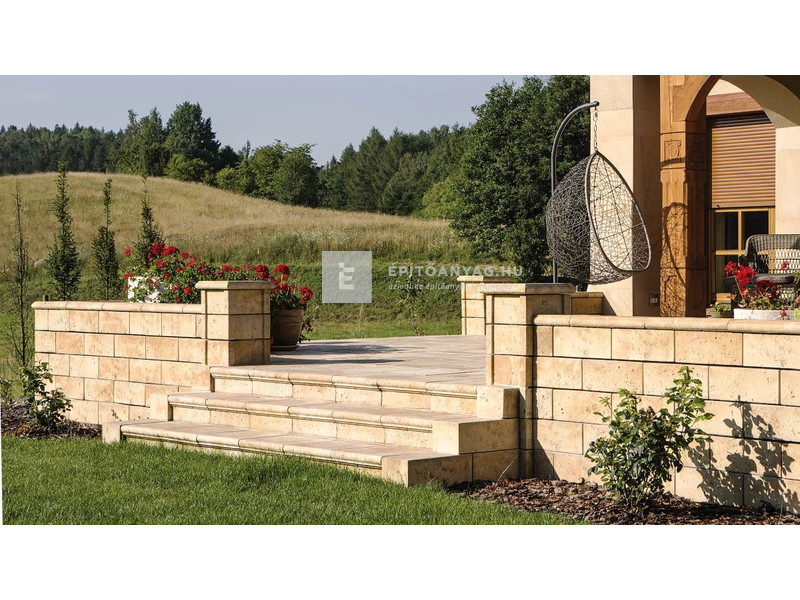 Semmelrock Bradstone Travero Kerítéselem oszlopfedkő homokkő melírozott 35x35x5 cm
