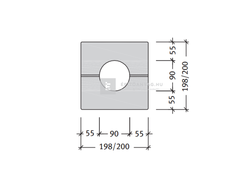 Semmelrock Castello kerítéselem félkő szürke-fekete 20x20x14 cm