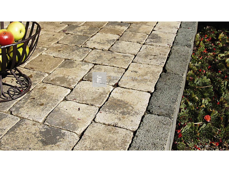 Semmelrock Castello Antico Szegélykő szürke-fekete 33x25x8 cm