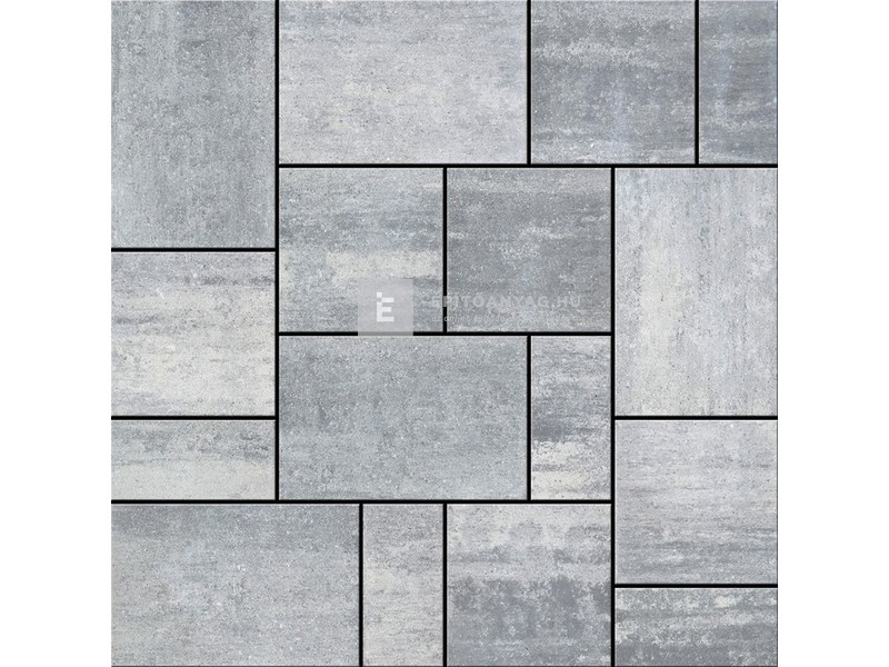 Semmelrock Citytop+ Kombi térkő Einstein fuga, szürke-fehér 6 cm