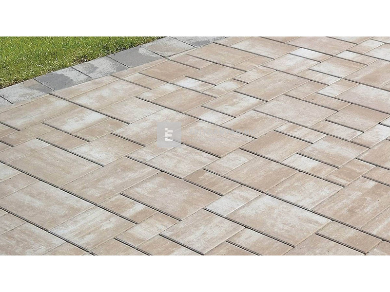 Semmelrock Citytop+ Kombi térkő Einstein fuga, barna-fehér 6 cm