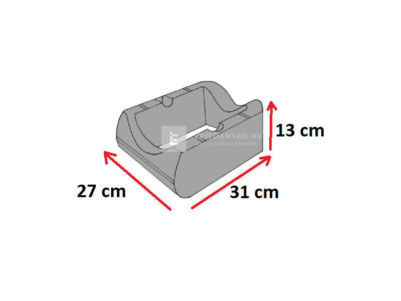 Semmelrock Flori Rézsűelem vörösbarna 27x31x13 cm