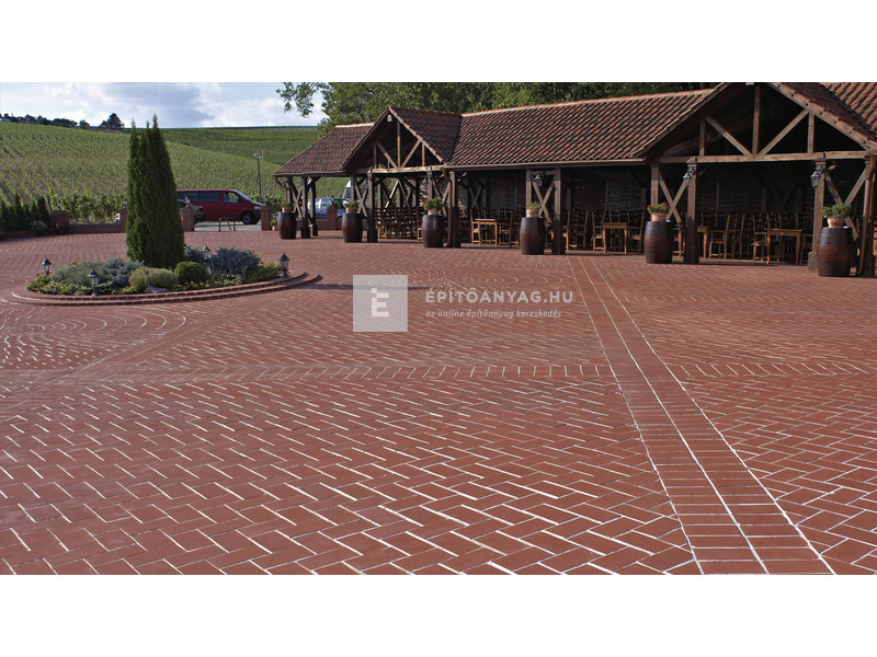 Semmelrock Penter Térburkoló klinkertégla érdes vörös 24x11,8x7,1 cm