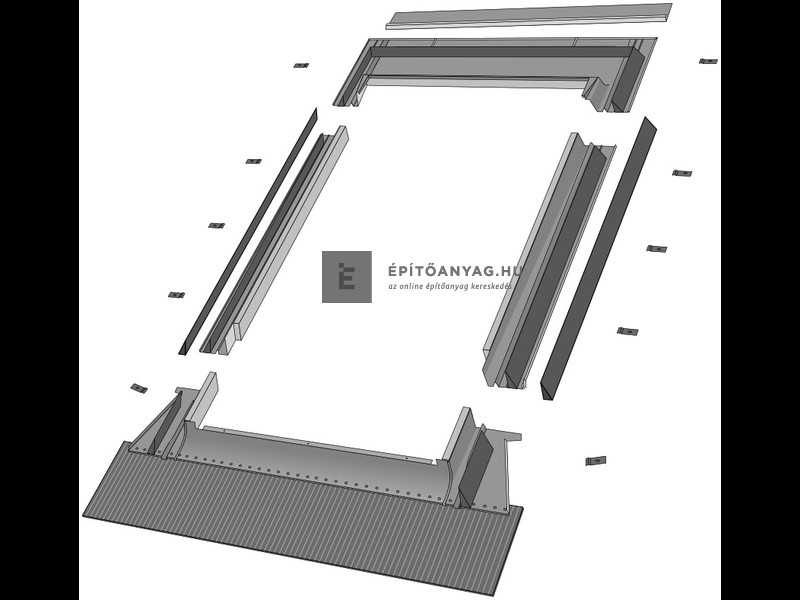 Fakro EHV-AT Thermo Burkolókeret, hullámos tetőfedő anyaghoz, hőszigetelt, méret: 06, 78x118 cm