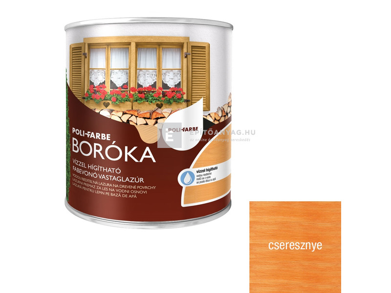 Poli-Farbe Boróka Lazúr cseresznye 0,75 l