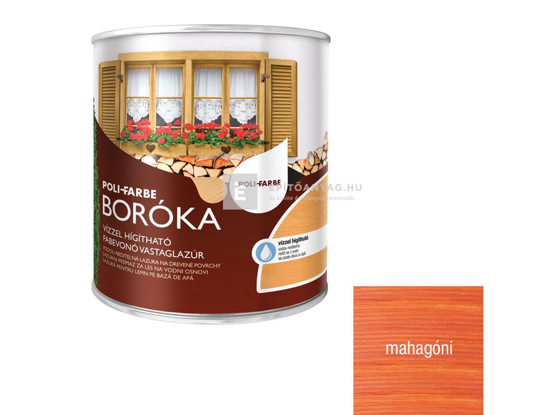 Poli-Farbe Boróka Lazúr mahagóni 0,75 l