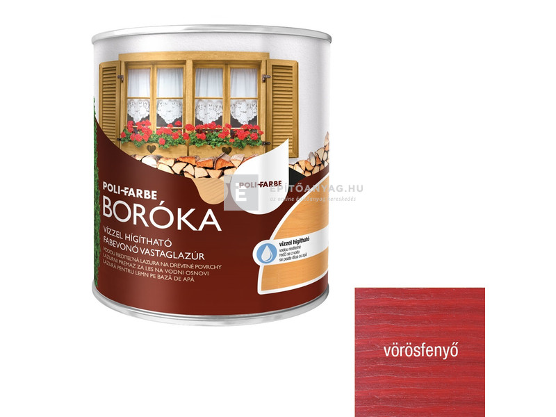 Poli-Farbe Boróka Lazúr vörösfenyő 0,75 l