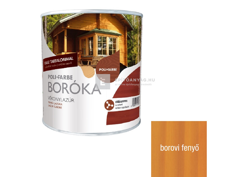 Poli-Farbe Boróka Vékonylazúr oldószeres borovi fenyő 2,5 l