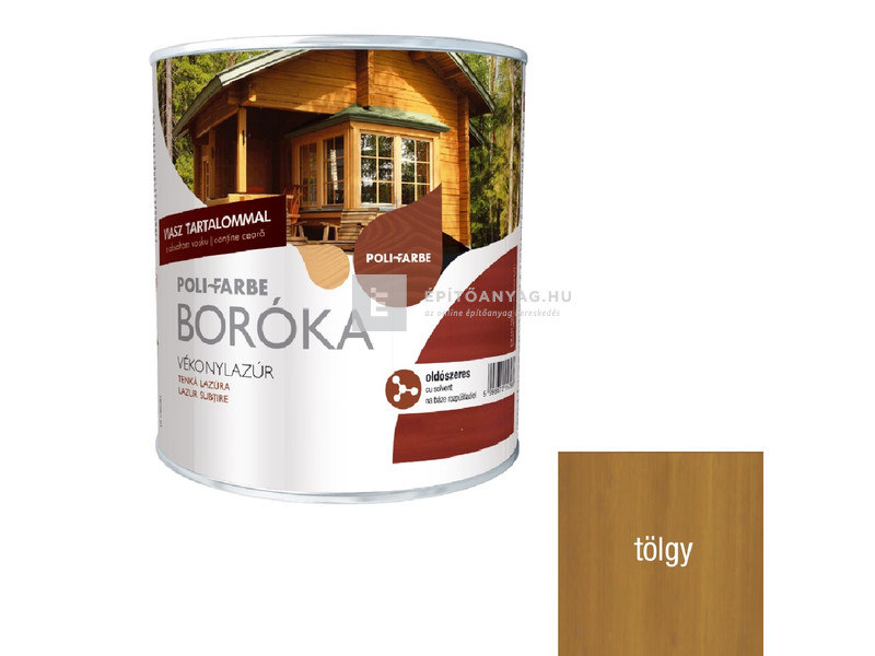 Poli-Farbe Boróka Vékonylazúr oldószeres tölgy 0,75 l