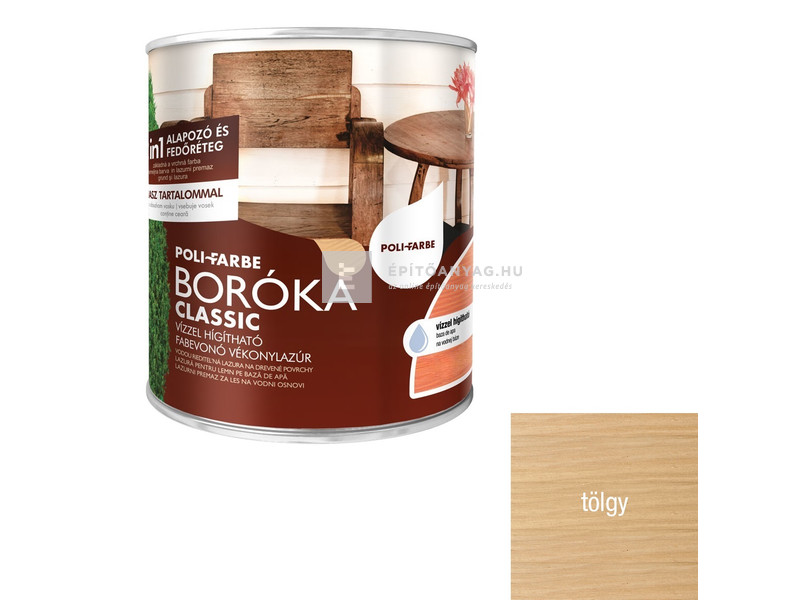 Poli-Farbe Boróka Classic Vékonylazúr tölgy 2,5 l
