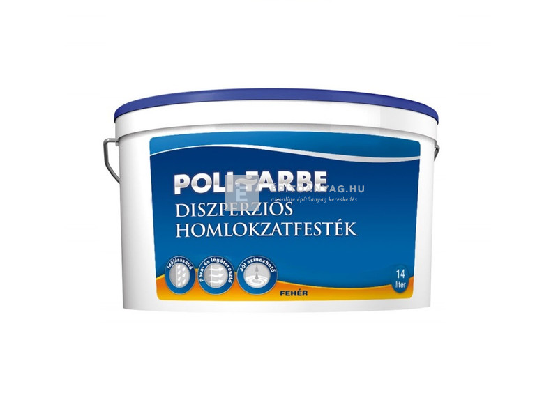 Poli-Farbe Diszperziós beltéri fal és mennyezet festék Poli-kutya fehér 14 l