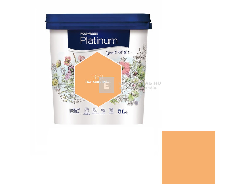 Poli-Farbe Platinum Beltéri falfesték B60 barackvirág 5 l