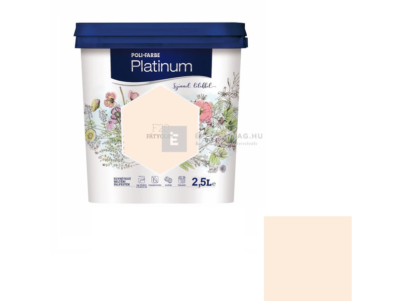 Poli-Farbe Platinum Beltéri falfesték F20 fátyolka 2,5 l