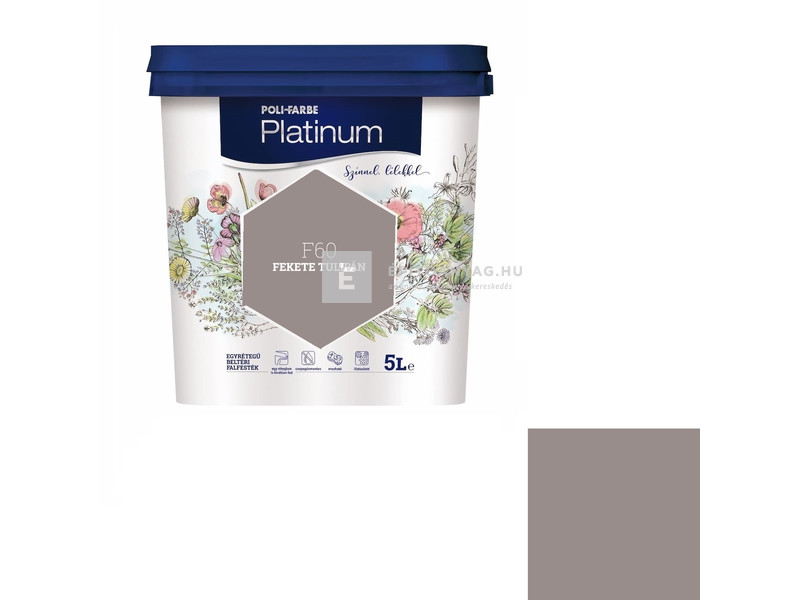 Poli-Farbe Platinum Beltéri falfesték F60 fekete tulipán 5 l