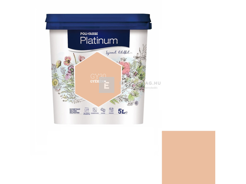 Poli-Farbe Platinum Beltéri falfesték Gy30 gyékény 5 l