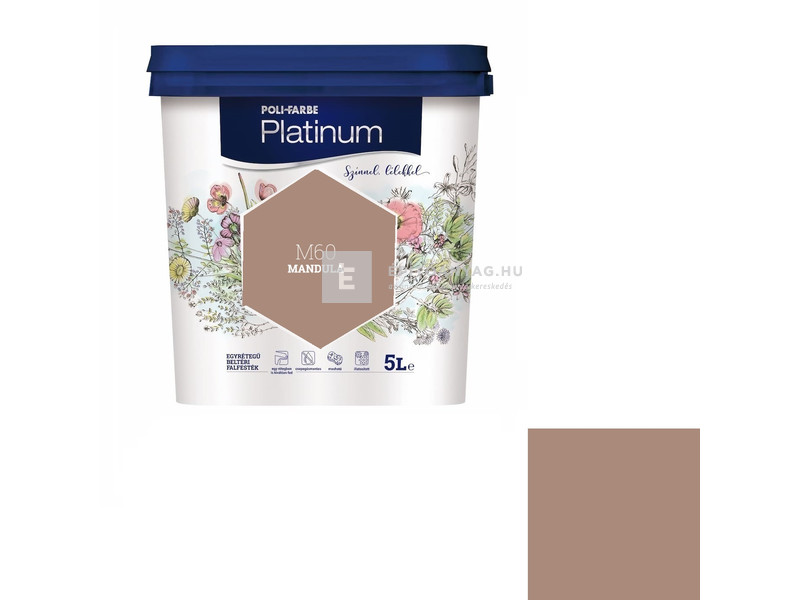 Poli-Farbe Platinum Beltéri falfesték M60 mandula 5 l