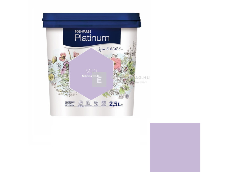 Poli-Farbe Platinum Beltéri falfesték M30 mesevirág 2,5 l
