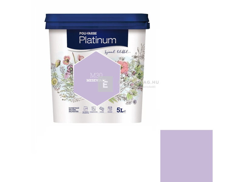Poli-Farbe Platinum Beltéri falfesték M30 mesevirág 5 l