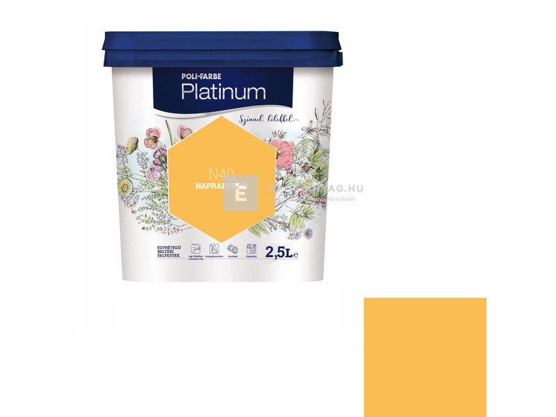 Poli-Farbe Platinum Beltéri falfesték N40 napraforgó 2,5 l