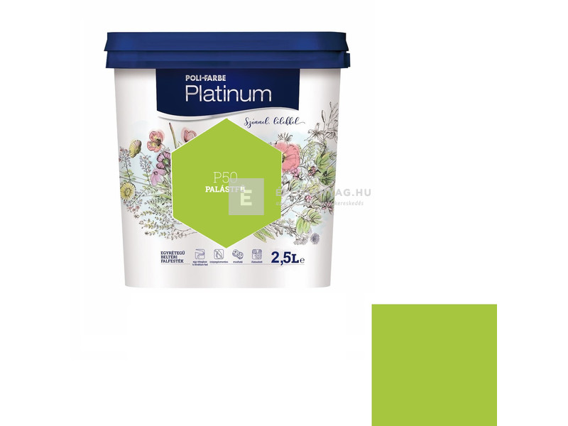 Poli-Farbe Platinum Beltéri falfesték P50 palástfű 2,5 l