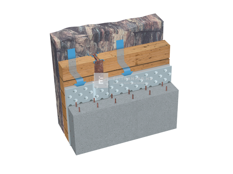 Dörken Delta Terraxx Felületszivárgó lemez kasírozott, ragasztósávval 2,4x12,5 m