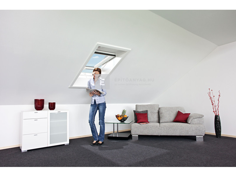 Roto WDF R45 K Műanyag billenő tetőablak,fehér,2r.üveg 7/14, 74x140 cm