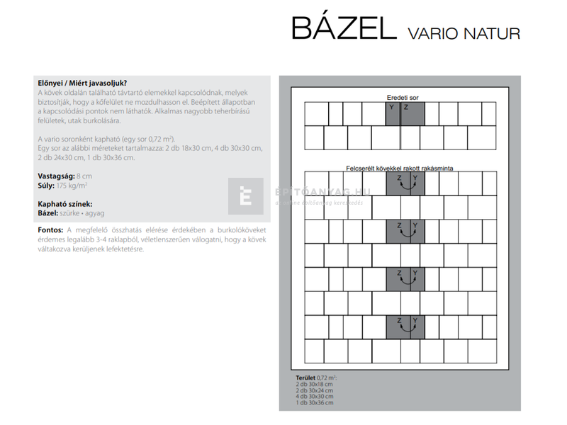 KK Kavics Bázel Vario Kombi térkő szürke 8 cm