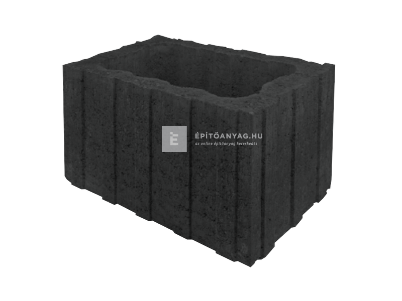 KK Kavics Lisszabon Bordás kosár antracit 45x30x30 cm