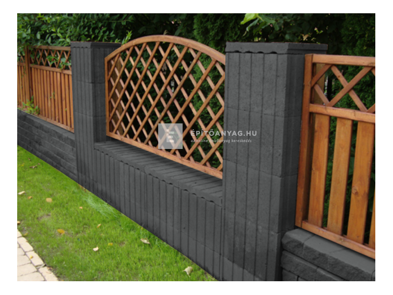 KK Kavics Lisszabon Bordás kosár antracit 45x30x30 cm