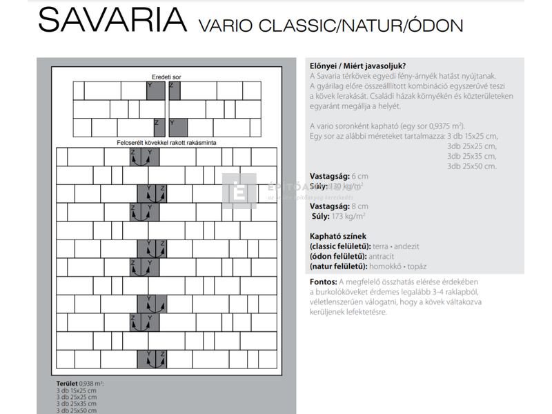 KK Kavics Savaria vario natur Kombi térkő homokkő 8 cm