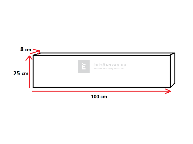 KK Kavics Útszegélykő szürke 8x25x100 cm