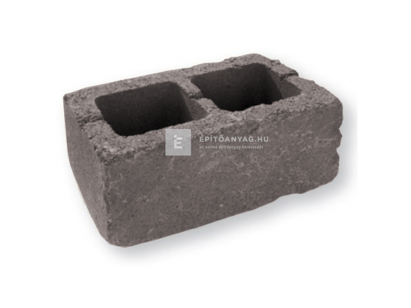 Leier Antik kerítéskő normálkő felezhető, füstantracit 20x40x20 cm