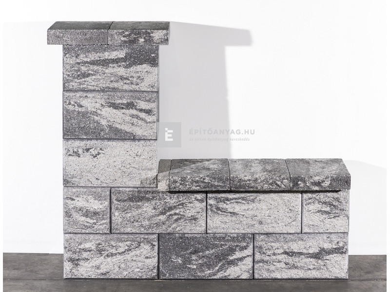 Leier Architektúra Kerítéskő sarokelem márványfekete 40x20x20 cm