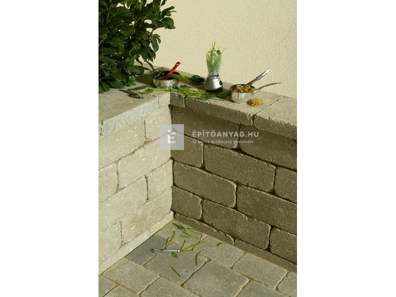 Leier Block kerti falazóelem antik, agyagszürke 21x35x14 cm