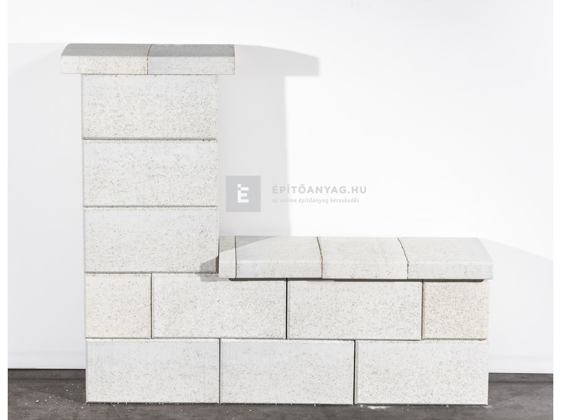 Leier Modern Kerítéskő félkő natúr törtfehér 20x20x20 cm