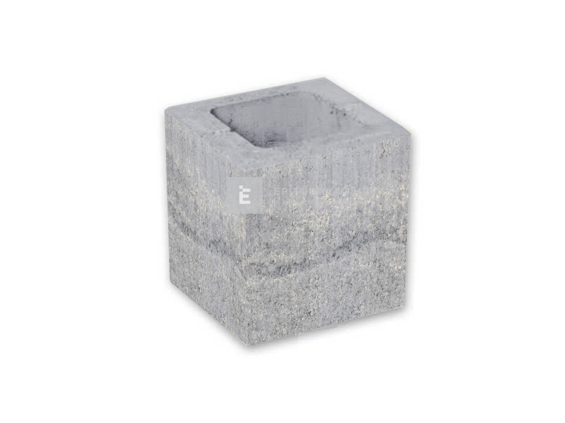 Leier Modern kerítéskő félkő natúr, satírozott jégszürke 20x20x20 cm