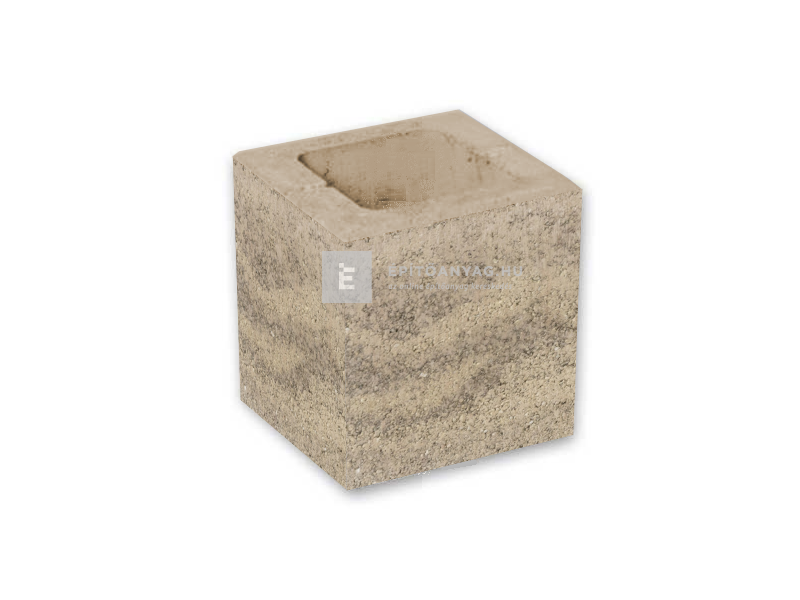 Leier Modern kerítéskő félkő natúr, satírozott beige-barna 20x20x20 cm